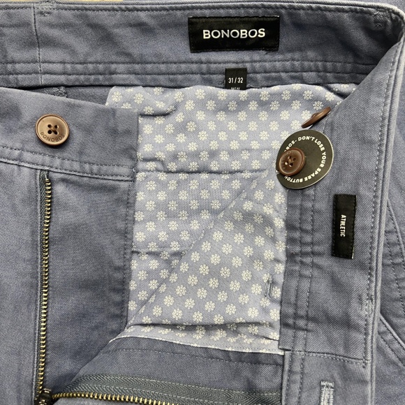 Bonobos Pants Mens 31x32 Blue Athletic Fit Stretch Organic Cotton Chino Washed - Picture 6 of 9